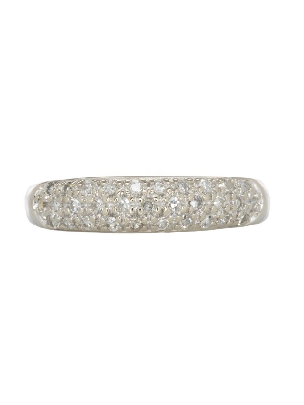Estate Natural Earth-Mined Diamond Band in Solid 14K White Gold